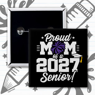 Badge Carré 5 Cm Diplômés de la promotion 2027 Cri de joie pour la 