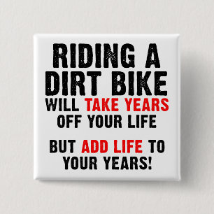 Badge Carré 5 Cm Dirt Vélo Vie À Vos Années Motocross Bouton Pin