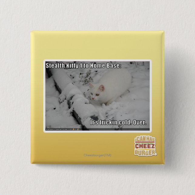 Badge Carré 5 Cm Discrétion Kitty 1 (Devant)