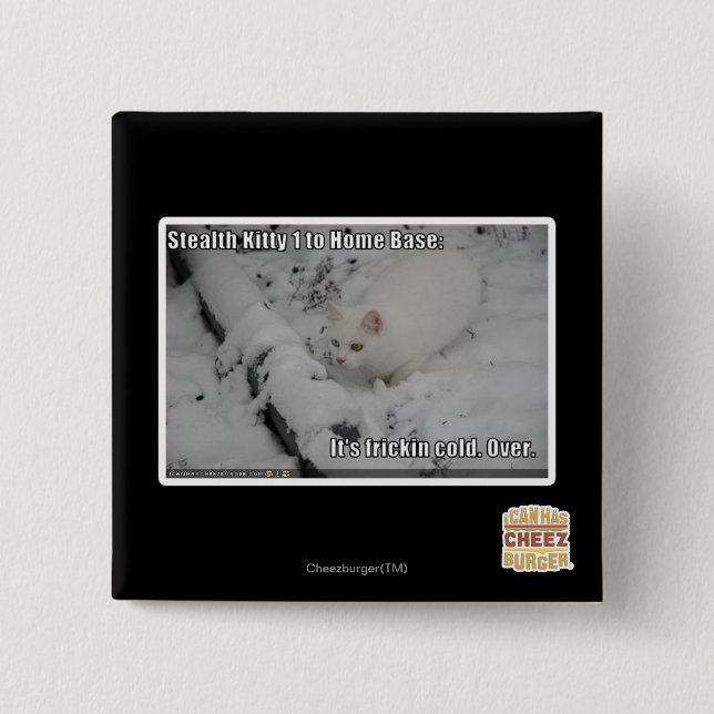 Badge Carré 5 Cm Discrétion Kitty 1 (Devant)