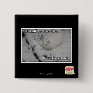 Badge Carré 5 Cm Discrétion Kitty 1