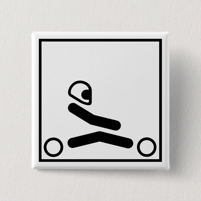 Badge Carré 5 Cm Disparaissent le chiffre de kart (Devant)