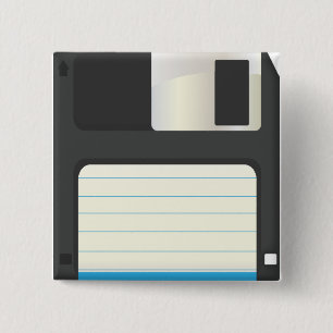 Badge Carré 5 Cm Disques de disquettes