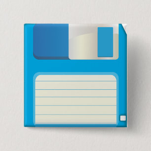 Badge Carré 5 Cm Disques de disquettes