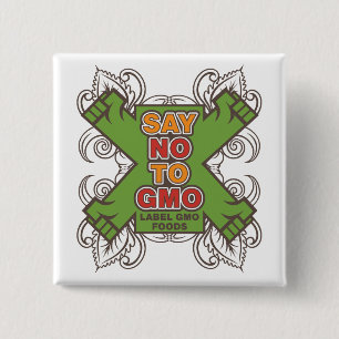 Badge Carré 5 Cm Dites non à GMO