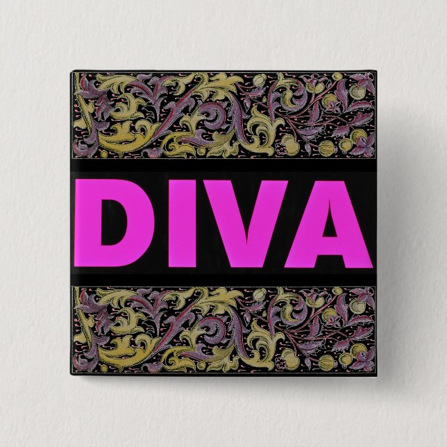 Badge Carré 5 Cm Diva (Devant)