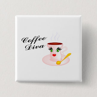 Badge Carré 5 Cm Diva de café