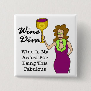 Badge Carré 5 Cm Diva de vin "fabuleuse "