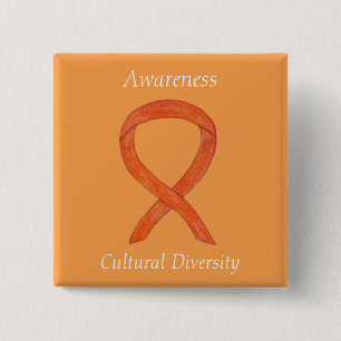 Badge Carré 5 Cm Diversité culturelle Le ruban personnalisé Pin