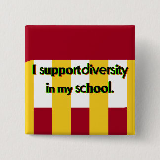 Badge Carré 5 Cm Diversité dans mon école Maroon et Carré d'or