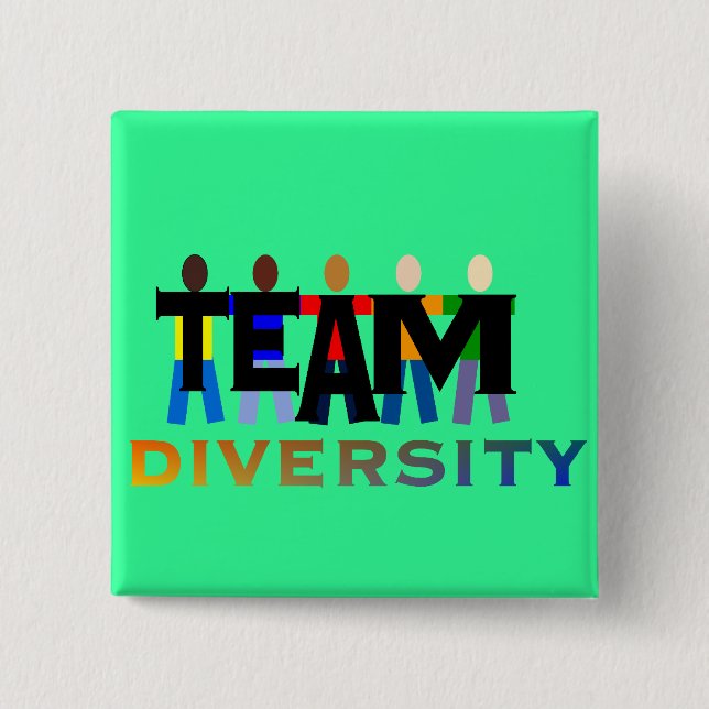 Badge Carré 5 Cm Diversité de l'équipe (Devant)