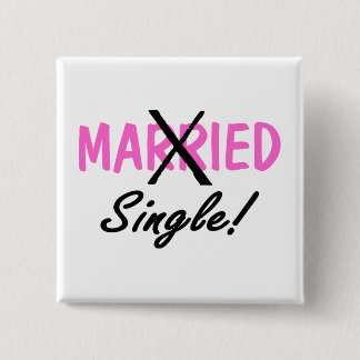 Badge Carré 5 Cm Divorcé unique (rose)