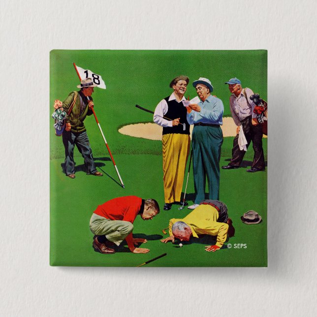 Badge Carré 5 Cm Dix-huitième trou (Devant)