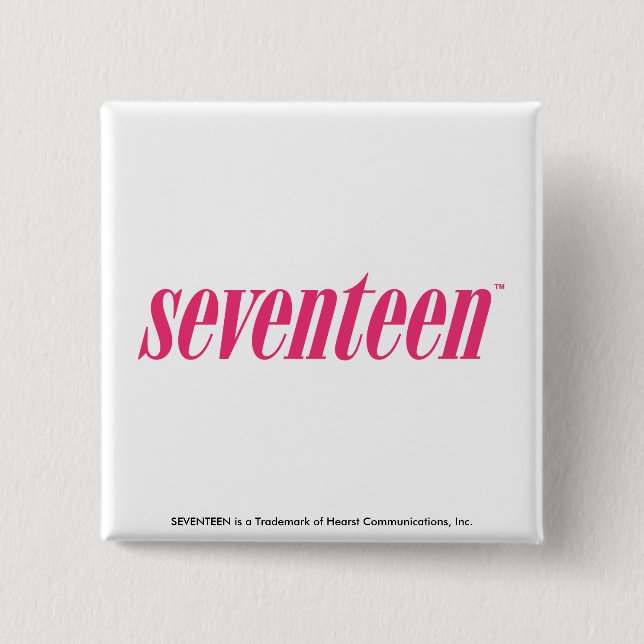 Badge Carré 5 Cm Dix-sept Logo-Magenta (Devant)