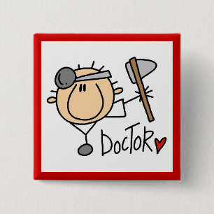 Badge Carré 5 Cm Docteur