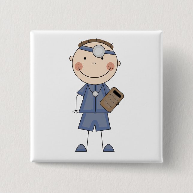 Badge Carré 5 Cm Docteur masculin T-shirts et cadeaux (Devant)