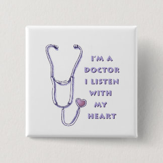 Badge Carré 5 Cm Doctor Stethoscope custom name Pin