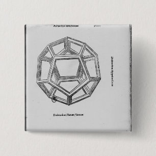 Badge Carré 5 Cm Dodecahedron, de 'De Divina Proportione'
