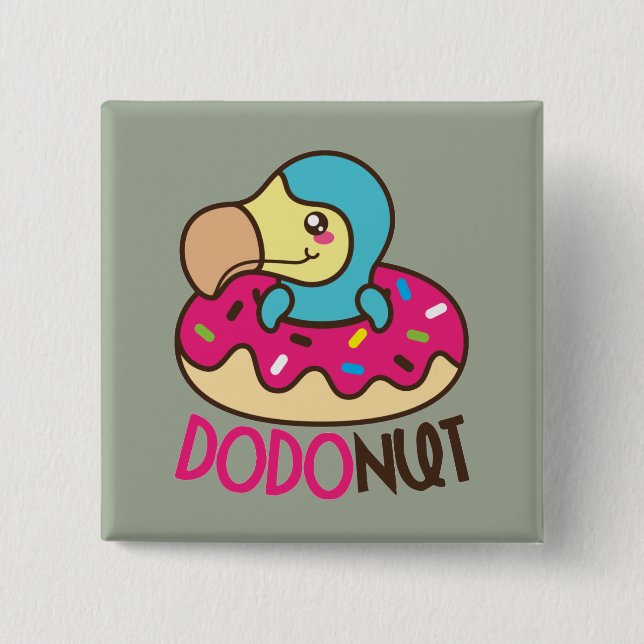 Badge Carré 5 Cm Dodonut Do Bird Donut (Devant)