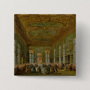 Badge Carré 5 Cm Doge Alvise Mocenigo IV donnant un banquet