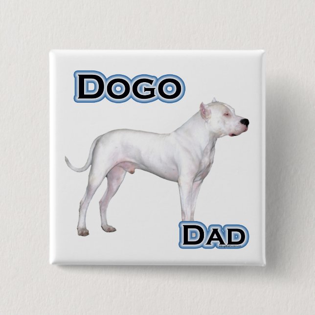 Badge Carré 5 Cm Dogo Papa 4 - Bouton (Devant)