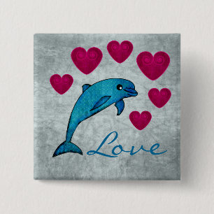 Badge Carré 5 Cm Dolphin