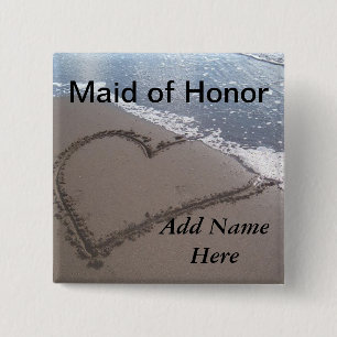 Badge Carré 5 Cm Domestique de bouton de mariage de plage d'honneur
