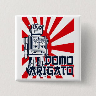 Badge Carré 5 Cm Domo Arigato