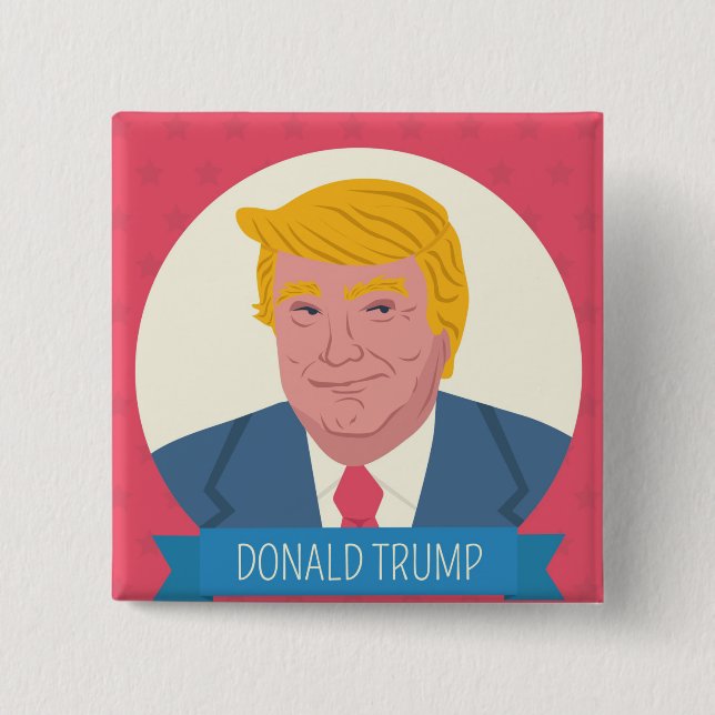 Badge Carré 5 Cm Donald Trump (Devant)