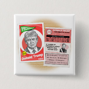 Badge Carré 5 Cm Donald Trump carte de commerce politique
