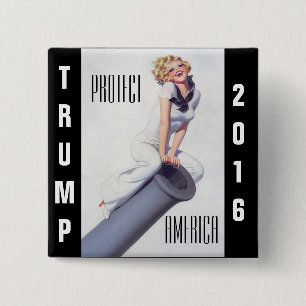 Badge Carré 5 Cm Donald Trump pour le bouton de président
