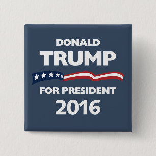 Badge Carré 5 Cm Donald Trump pour le président 2016