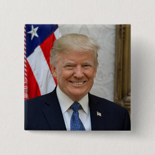 Badge Carré 5 Cm Donald Trump Président des États-Unis Maison Blanc