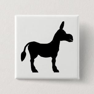 Badge Carré 5 Cm Donkey silhouette