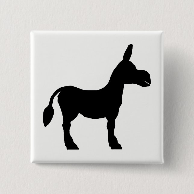 Badge Carré 5 Cm Donkey silhouette (Devant)
