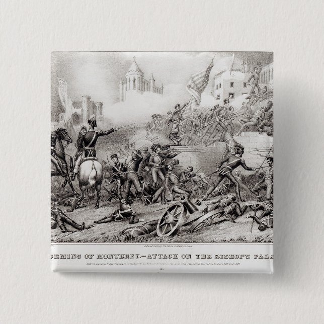 Badge Carré 5 Cm Donner l'assaut à de Monterey (Devant)