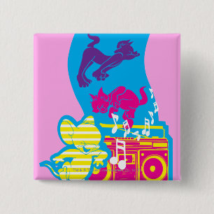 Badge Carré 5 Cm Dope bat les pieds heureux