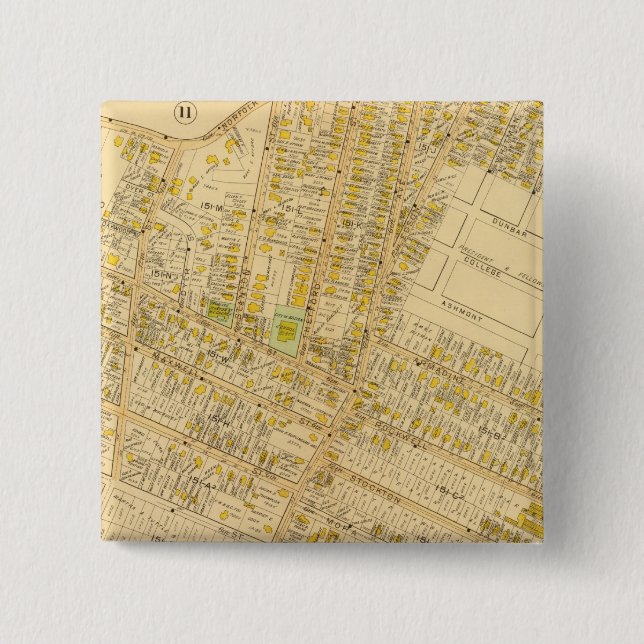 Badge Carré 5 Cm Dorchester, Massachusetts (Devant)