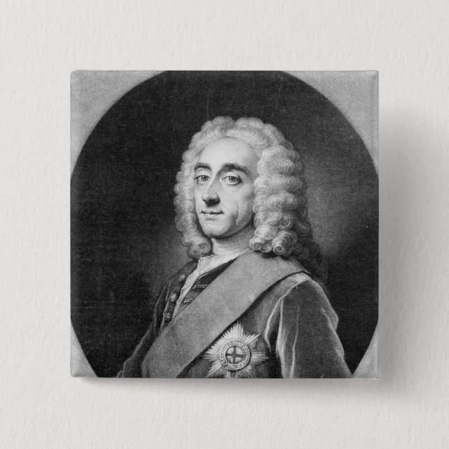 Badge Carré 5 Cm Dormer Stanhope de Philip, gravé par John Simon (Devant)