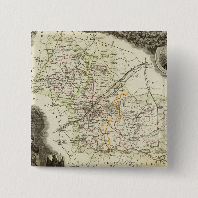 Badge Carré 5 Cm Dormouse et Cher (Devant)