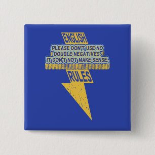 Badge Carré 5 Cm Double lecture négative de l'anglais