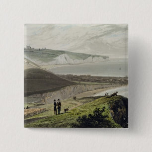 Badge Carré 5 Cm Douvres, de la falaise de Shakespeare, 'd'un