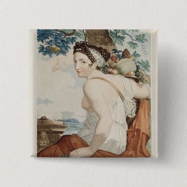 Badge Carré 5 Cm Douzième mois de Fructidor de calendrier (Devant)