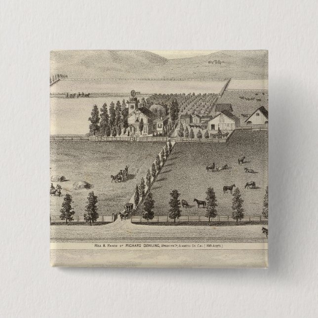 Badge Carré 5 Cm Dowling, résidence de Marston (Devant)