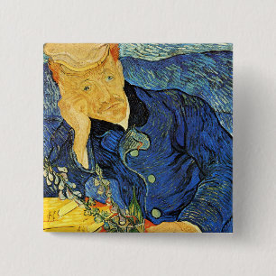 Badge Carré 5 Cm Dr Paul Gachet Portrait, Vincent Van Gogh