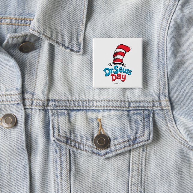 Badge Carré 5 Cm Dr Seuss Day (En situation)