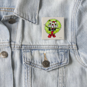 Badge Carré 5 Cm Dr Seuss Grinch Joie de Noël à Who-ville