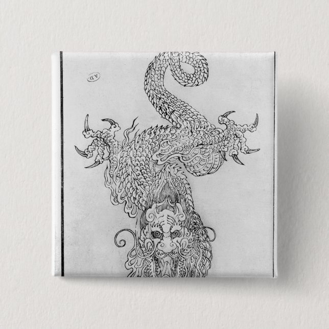 Badge Carré 5 Cm Dragon (Devant)