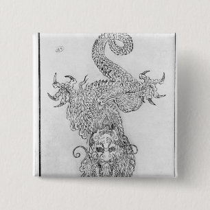 Badge Carré 5 Cm Dragon