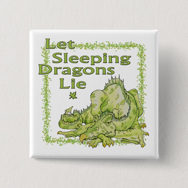 Badge Carré 5 Cm Dragon (Devant)